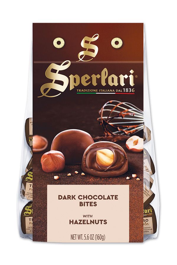 Sperlari Dark Chocolate Bites with Hazelnuts in Bag – 160g