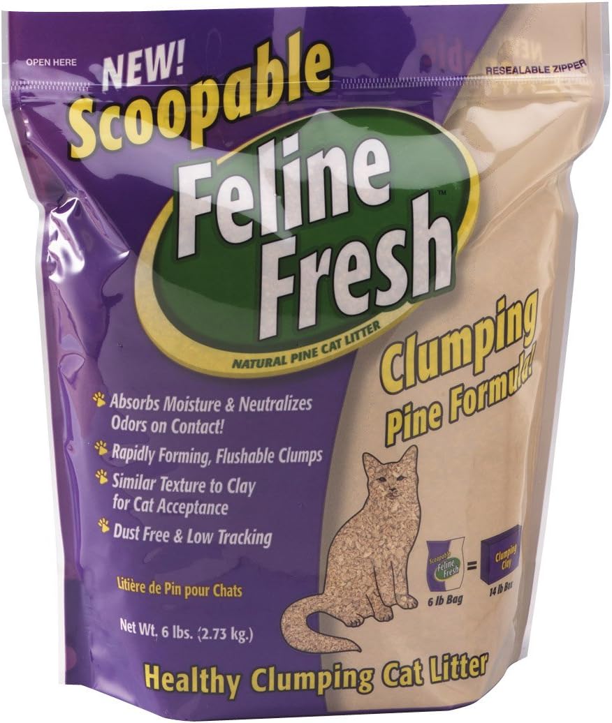 Feline Fresh Scoopable Natural Pine Cat Litter 6lbs