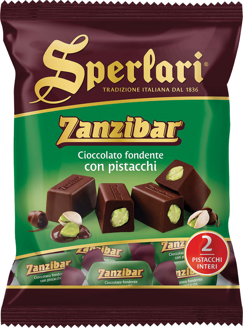Sperlari Zanzibar Dark Chocolate Bites with Pralinated Pistachios – 117g