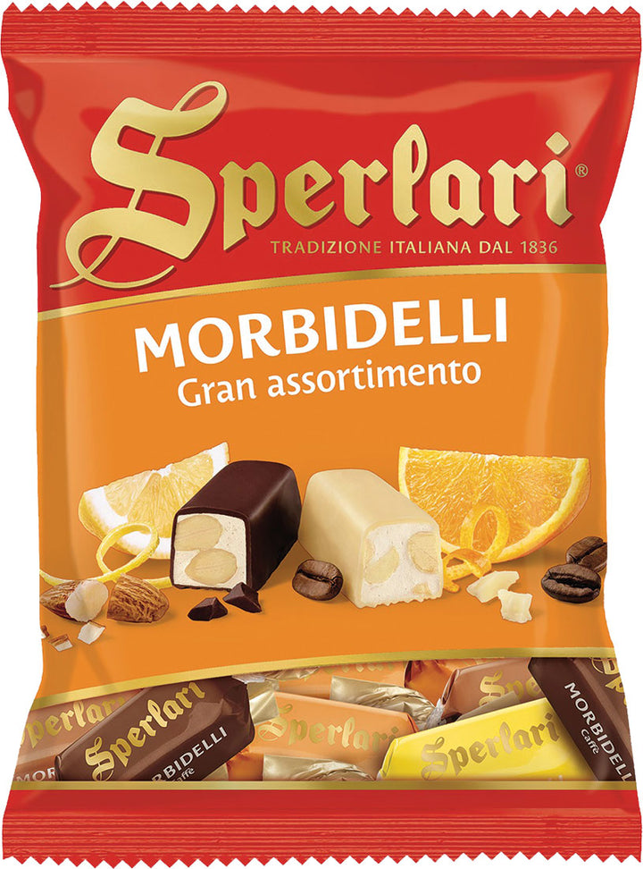 Sperlari Morbidelli Soft Nougat Almond Bites Coated in Assorted Flavors -- 117g