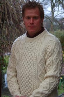 Kerry Woollen Mills Aran Sweater Crewneck 100% Pure Wool Multiple Colors
