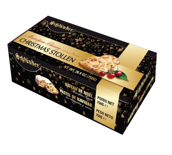 Schlunder Marzipan-Cherry Christmas Stollen with Cherry Brandy -- 28 oz (800 g)