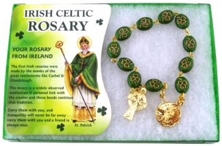 Irish Celtic Rosary Shamrock Rosary Bracelet Single Decade Beads Shamrock Beads MADE IN IRELAND