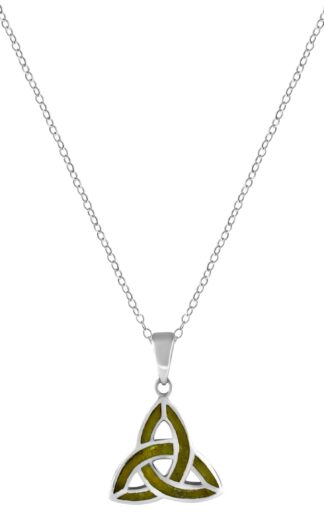 Trinity Knot Connemara Marble Sterling Silver Pendant