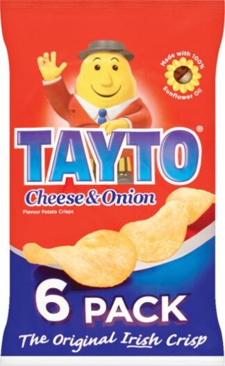 Tayto Cheese & Onion 6 Pack Crisps -- 150g (5.3oz)
