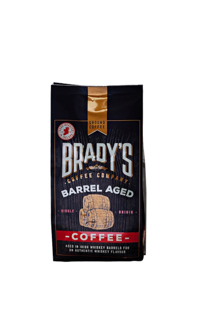 Brady's Coffee Barrel Aged Irish Whiskey Coffee Ground Coffee -- 227g