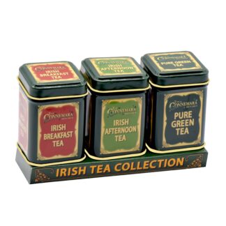 The Connemara Kitchen Irish Tea Collection with Irish Breakfast Tea, Irish Afternoon Tea and Pure Green Tea -- 3 Mini Tins