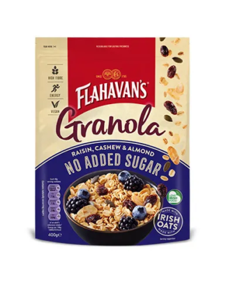 Flahavan’s No Added Sugar Granola Raisin, Cashew & Almond -- 400g (14.1oz)