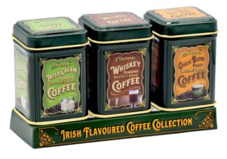 The Connemara Kitchen Irish Flavored Coffee Collection with Irish Cream, Irish Whiskey and Gaelic Blend -- 3 Mini Tins