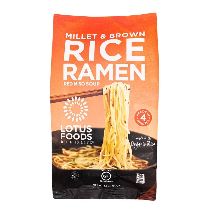 Lotus Foods Millet & Brown Rice Ramen with Red Miso Soup -- 2.8 oz.