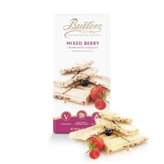 Butlers Irish Chocolates Signature Mixed Berry Creamy White Chocolate Bar -- 90g