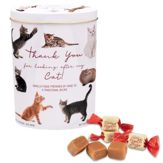 Gardiners of Scotland Thank You for looking after my Cats! Vanilla Fudge Tin -- 250g