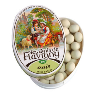 Les Anis De Flavigny Abbaye de Flavigny Organic BIO Anise Drops — Oval Tin 50g / 1.75 oz