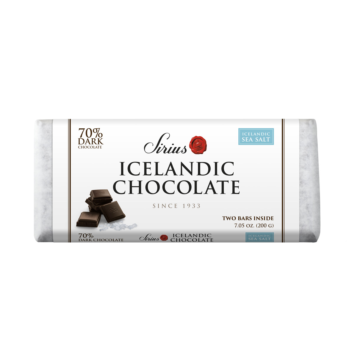 Nói Síríus Icelandic Chocolate 70% Dark Chocolate Sea Salt Bar -- 7.05oz (200g)