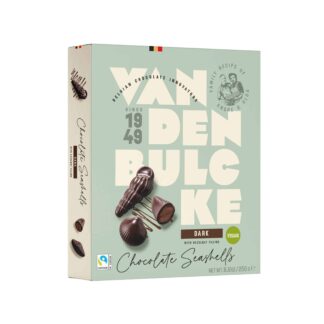 Vandenbulcke Vegan Belgian Dark Chocolate Seashells with Hazelnut Praline Filling Box -- 8.8 oz (250g)