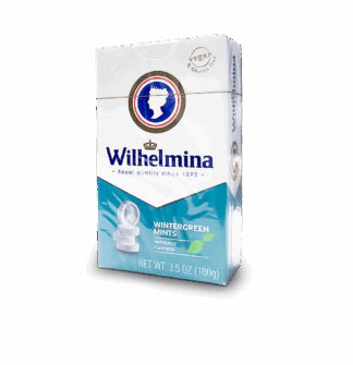 Wilhelmina Wintergreen Mint Candies Box — 3.5oz (100g)