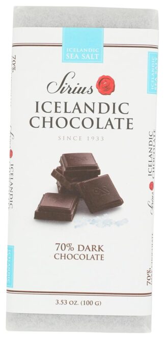 Nói Síríus Icelandic Chocolate 70% Dark Chocolate Sea Salt Bar -- 3.5oz (100g)