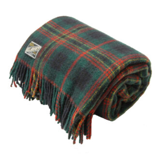 Kerry Woollen Mills Killarney 100% Wool Throw 100% Pure New Wool Blanket 58” x 75” Kennedy Tartan