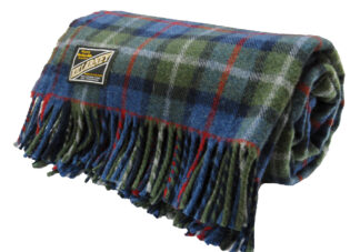 Kerry Woollen Mills Killarney Soft Lambswool Throw Blanket 50% Merino 50% Lambswool 50" x 72" Parkland Plaind