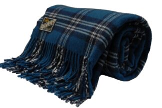 Kerry Woollen Mills Killarney Soft Lambswool Throw Blanket 50% Merino 50% Lambswool 50" x 72" St. Andrew's Tartan