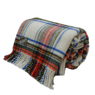 Kerry Woollen Mills Killarney 100% Wool Throw 100% Pure New Wool Blanket 58” x 75” Dress Stewart Tartan