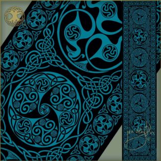 Keltic Designs Birds of Rhiannon Teal Scarf Luxurious Crepe 100% Silk