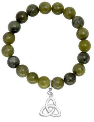 The Connemara Marble Trinity Knot Charm Stretch Bracelet