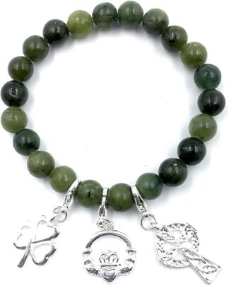 The Connemara Marble Triple Icon Charm Stretch Bracelet