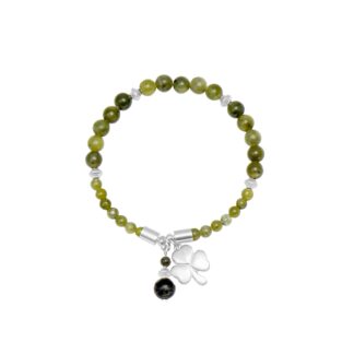 Connemara Marble Horseshoe Bracelet Shamrock
