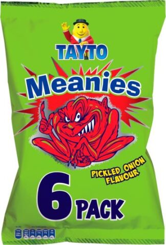 Tayto Mega Meanies Pickled Onion Flavored Crisps Irish Potato Chips 6 Pack -- 102g